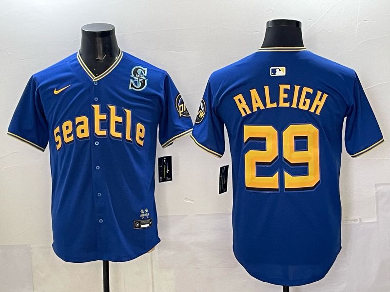 Men 2025 Seattle Mariners #29 Raleigh Blue City Edition Nike MLB Jersey style 83->seattle mariners->MLB Jersey